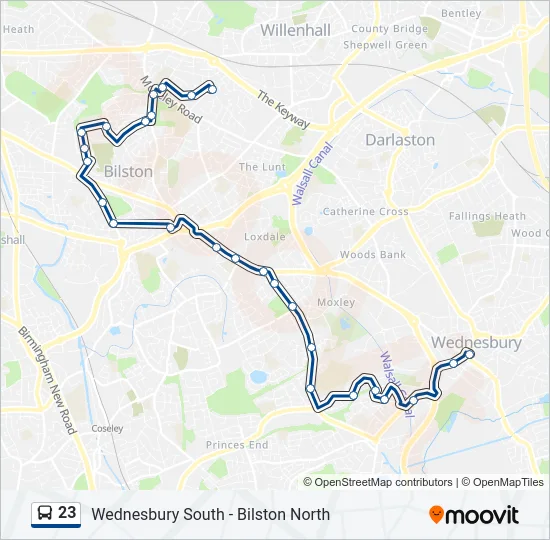 23 Bus Line Map