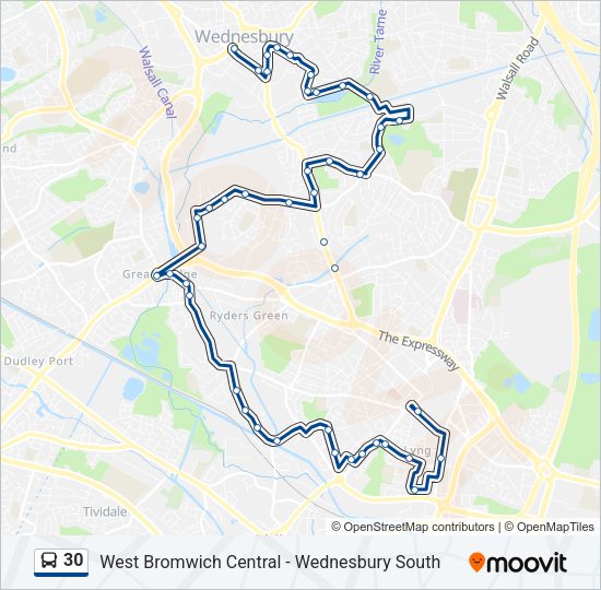 30 Bus Line Map