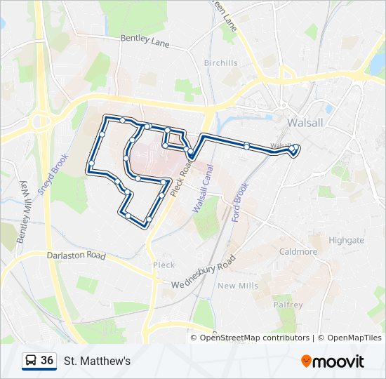 Bus 36 Route Map 36 Route: Schedules, Stops & Maps - Alumwell (Updated)