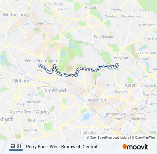 61 Bus Line Map