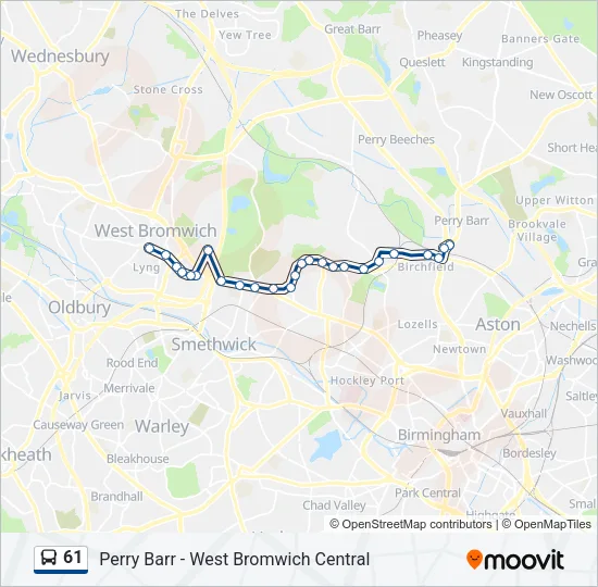 61 Bus Line Map