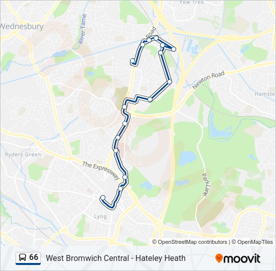 66 Bus Line Map