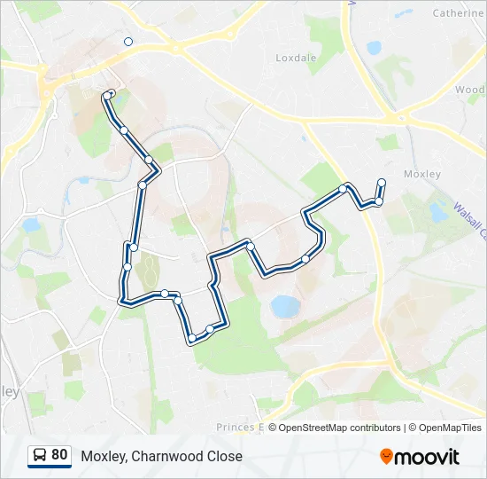 80 Bus Line Map