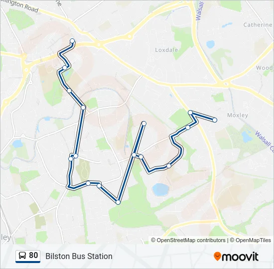80 Bus Line Map