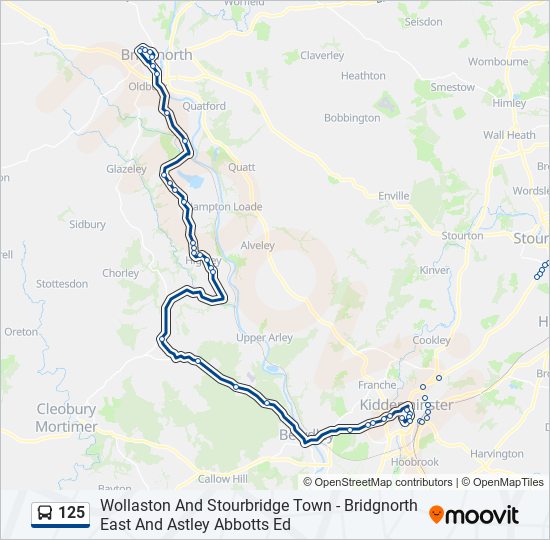 Bus 125 Route Map 125 Route: Schedules, Stops & Maps - Kidderminster (Updated)