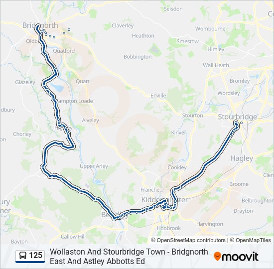 125 Route: Schedules, Stops & Maps - Stourbridge (Updated)