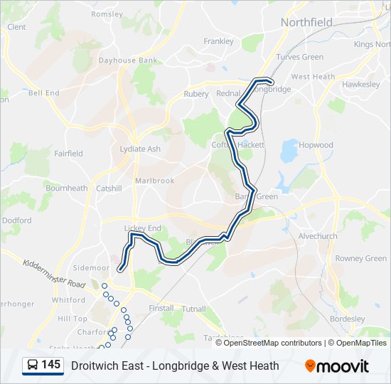 145 Route: Schedules, Stops & Maps - Bromsgrove (Updated)