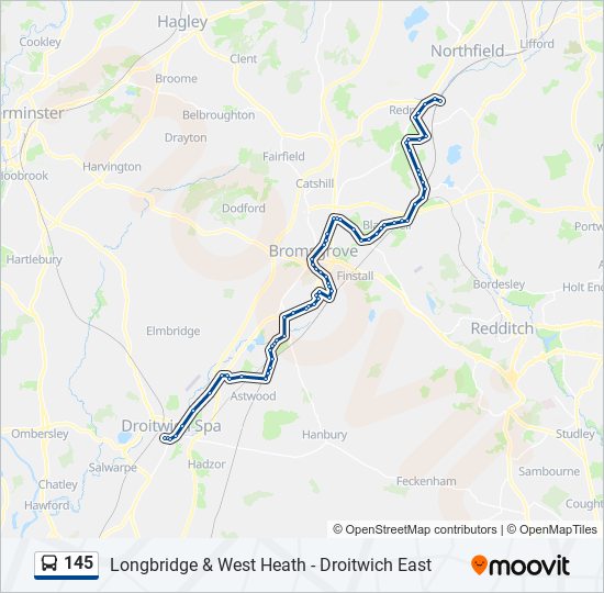 145 Route: Schedules, Stops & Maps - Longbridge (Updated)