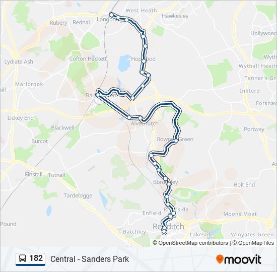 182 Route: Schedules, Stops & Maps - Longbridge (Updated)