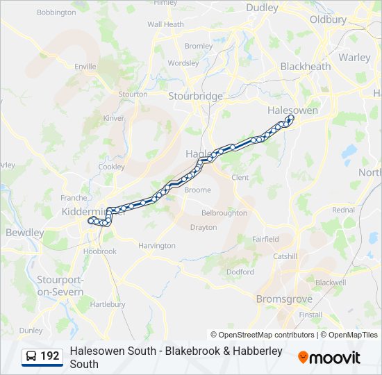 192 Bus Line Map