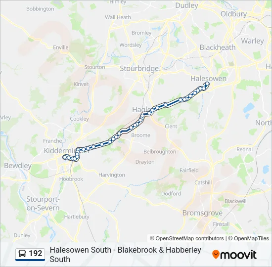 192 Bus Line Map