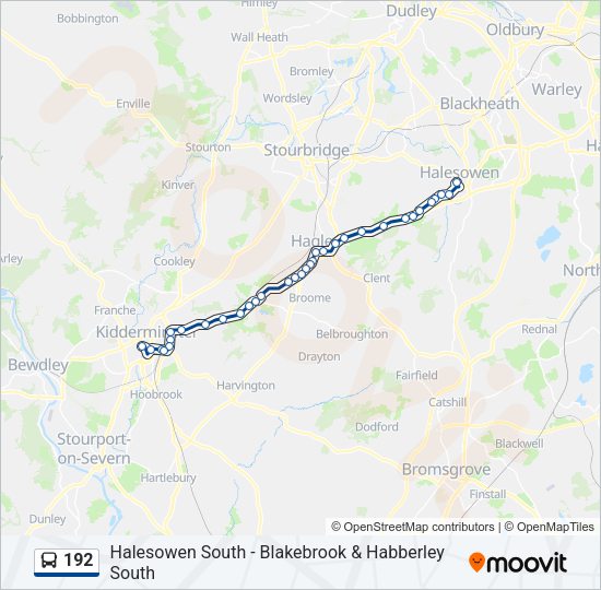192 Bus Line Map