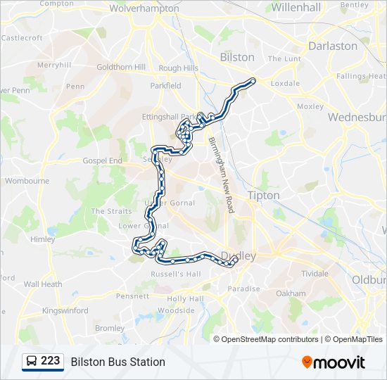 223 Bus Line Map