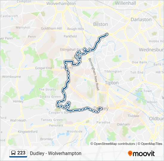 223 Route: Schedules, Stops & Maps - Bilston Bus Station (Updated)