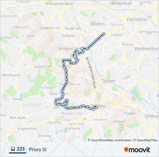 223 Bus Line Map