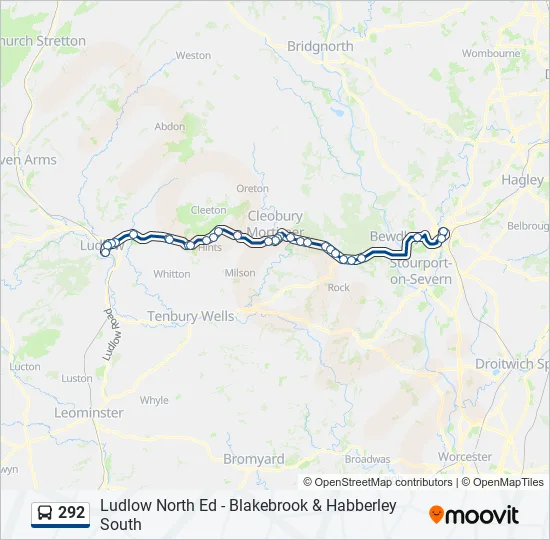 Bus 292 Route Map 292 Route: Schedules, Stops & Maps - Kidderminster (Updated)