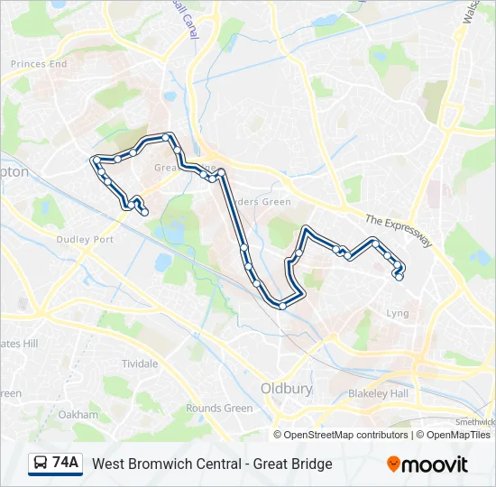 74A Bus Line Map
