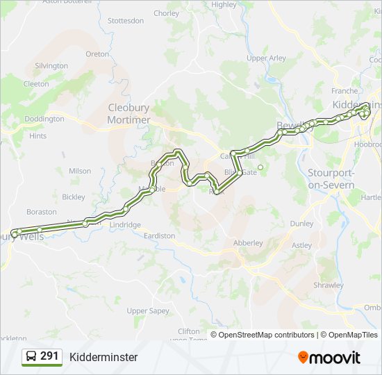 291 Route: Schedules, Stops & Maps - Kidderminster (Updated)