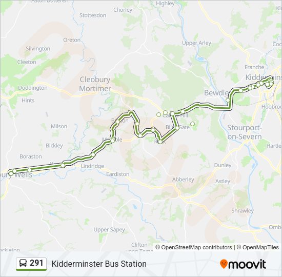 291 Bus Line Map