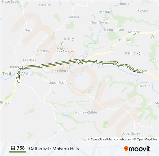 758 Bus Line Map