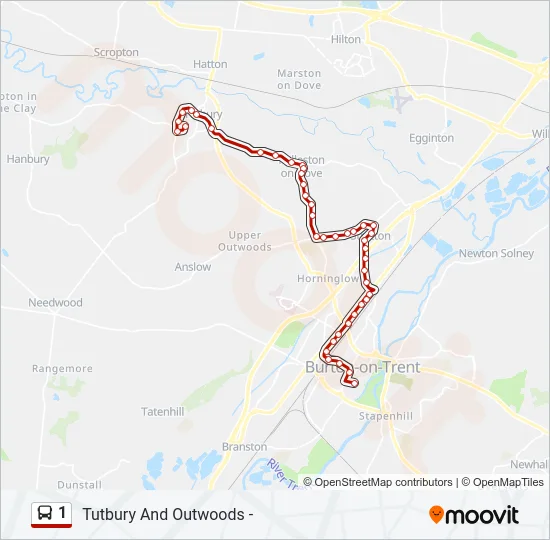 1 Bus Line Map