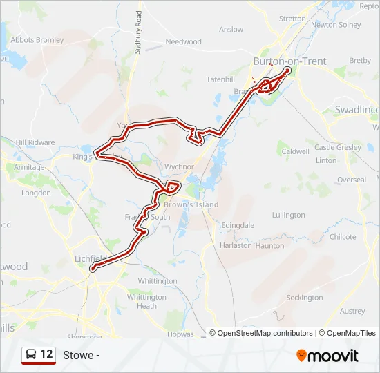 12 Bus Line Map