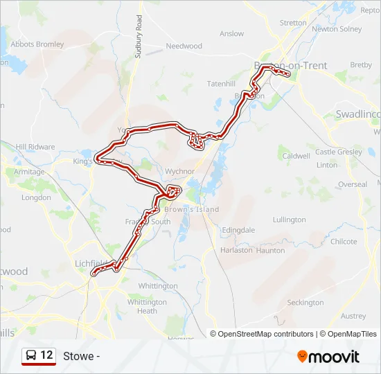 12 Bus Line Map