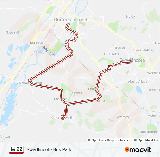 22 Bus Line Map