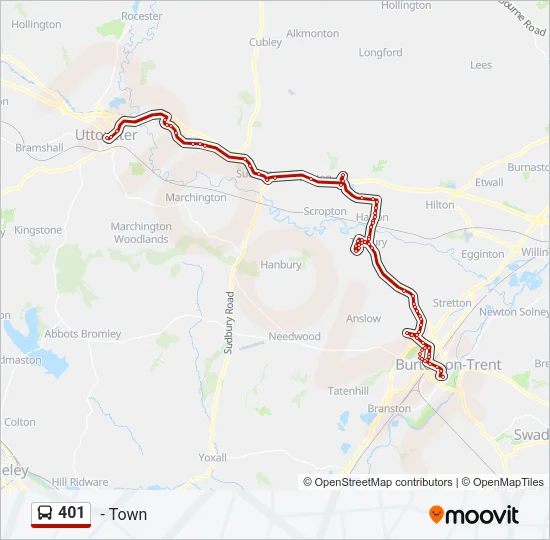 401 Bus Line Map