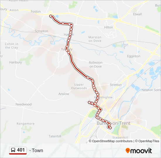 401 Bus Line Map