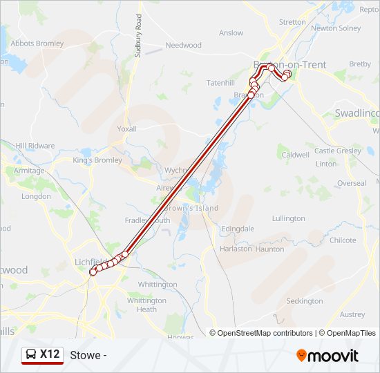 X12 Bus Line Map