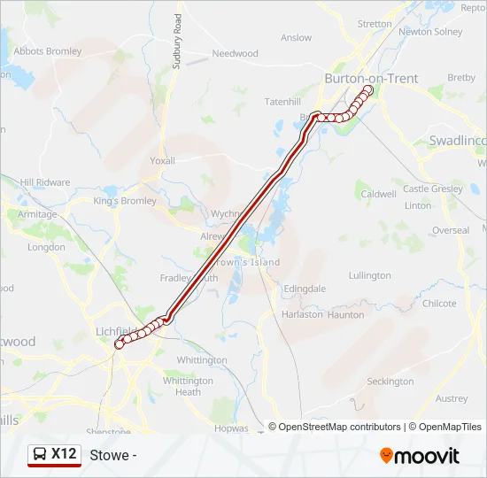 X12 Bus Line Map
