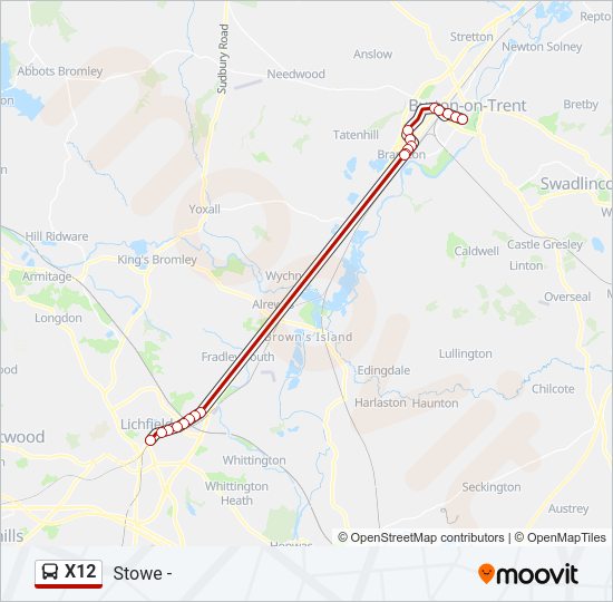 X12 Bus Line Map