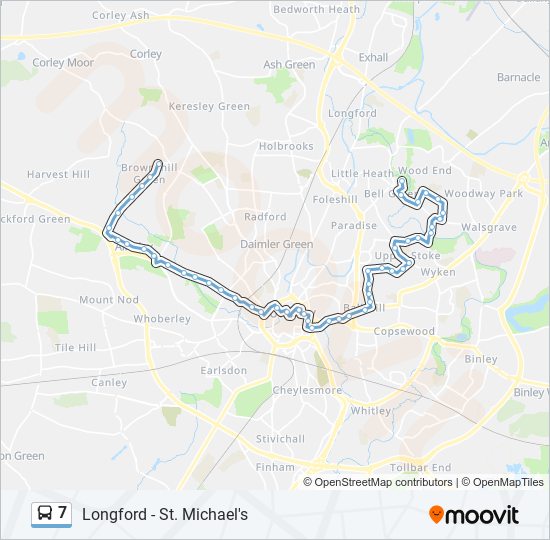 7 Route: Schedules, Stops & Maps - Brownshill Green (Updated)