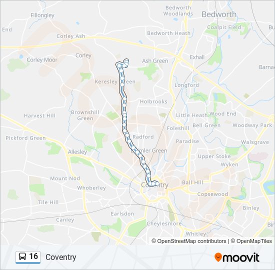 16 bus Line Map