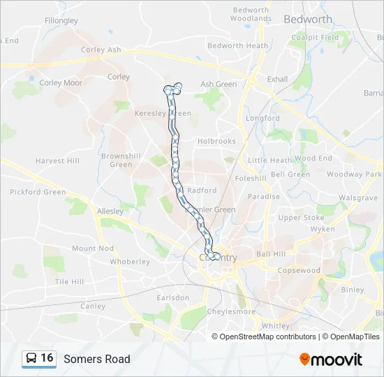 16 Bus Line Map