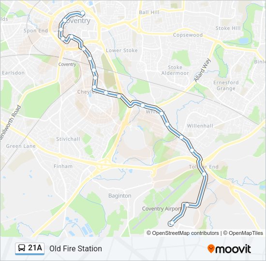 21A Bus Line Map