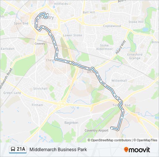 21A Bus Line Map