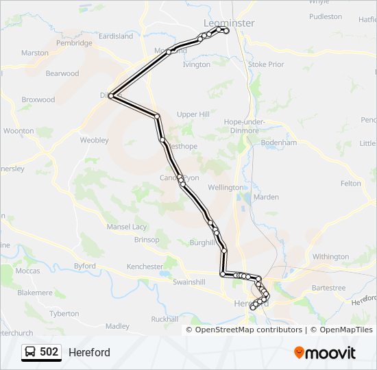 Bus 502 Route Map 502 Route: Schedules, Stops & Maps - Hereford (Updated)