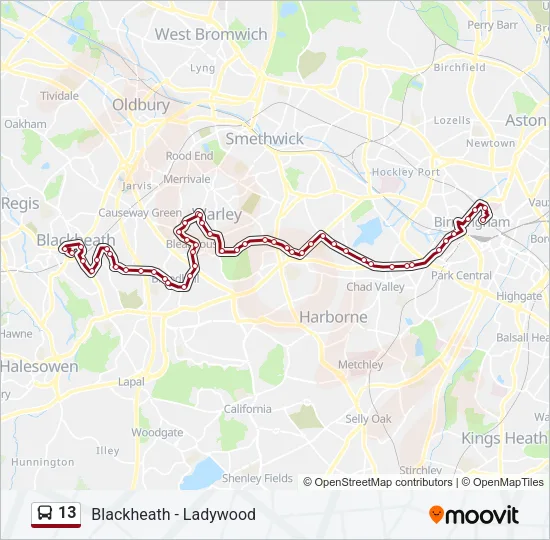 13 Bus Line Map