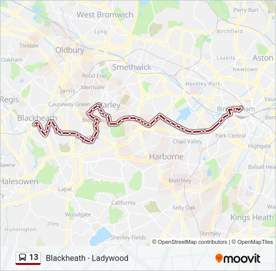 13 Bus Line Map