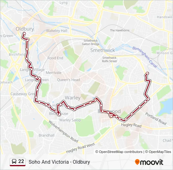 22 Bus Line Map