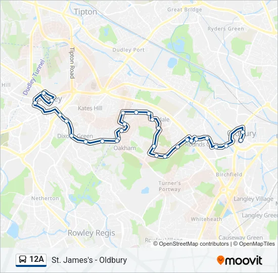 12A Bus Line Map