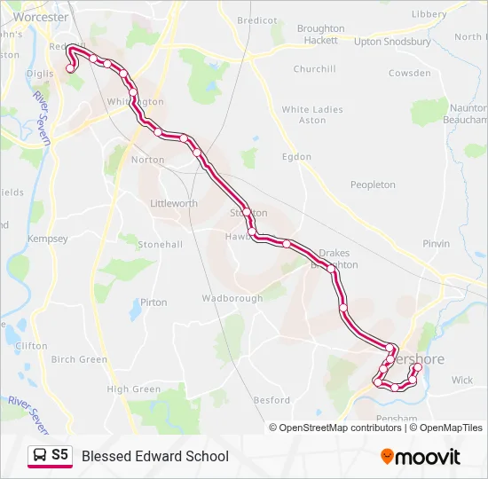 S5 Postcode Map S5 Route: Schedules, Stops & Maps - Blessed Edward School (Updated)