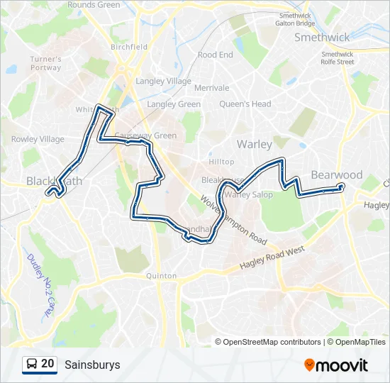20 Bus Line Map