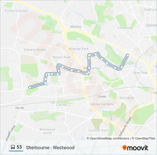 53 Bus Line Map