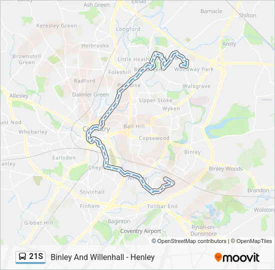 21S Bus Line Map