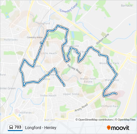 703 Bus Line Map