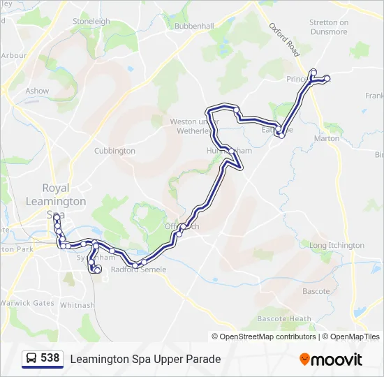 538 Route: Schedules, Stops & Maps - Leamington Spa Upper Parade (Updated)