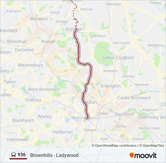 936 bus Line Map